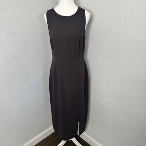 Everly Black Midi Dress Sleeveless Career Cocktail Party Event Women's L‎